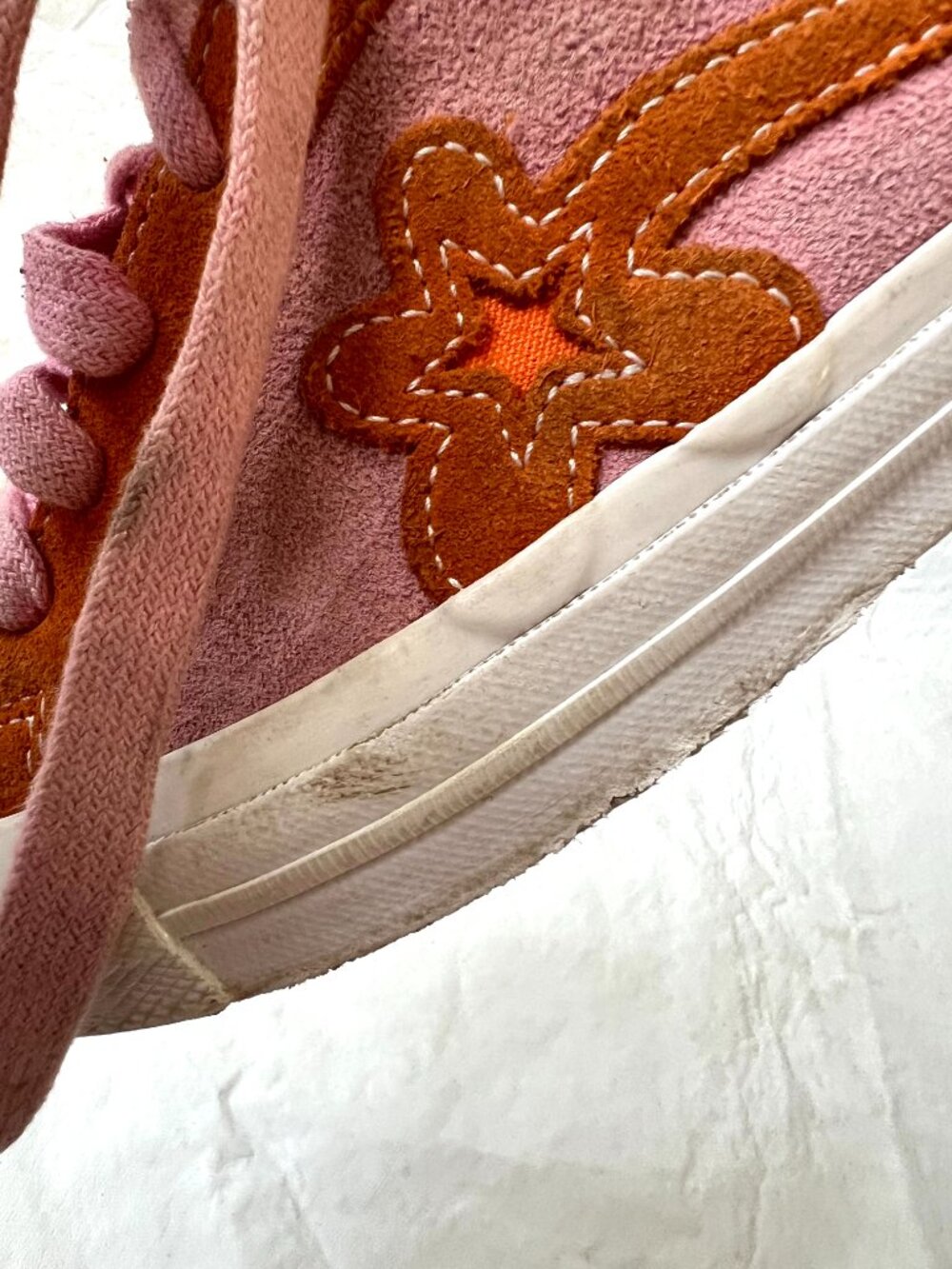 Converse Golf le Fleur sneakers low top shoes Pink Orange suede womens 7.5 - Picture 11 of 15